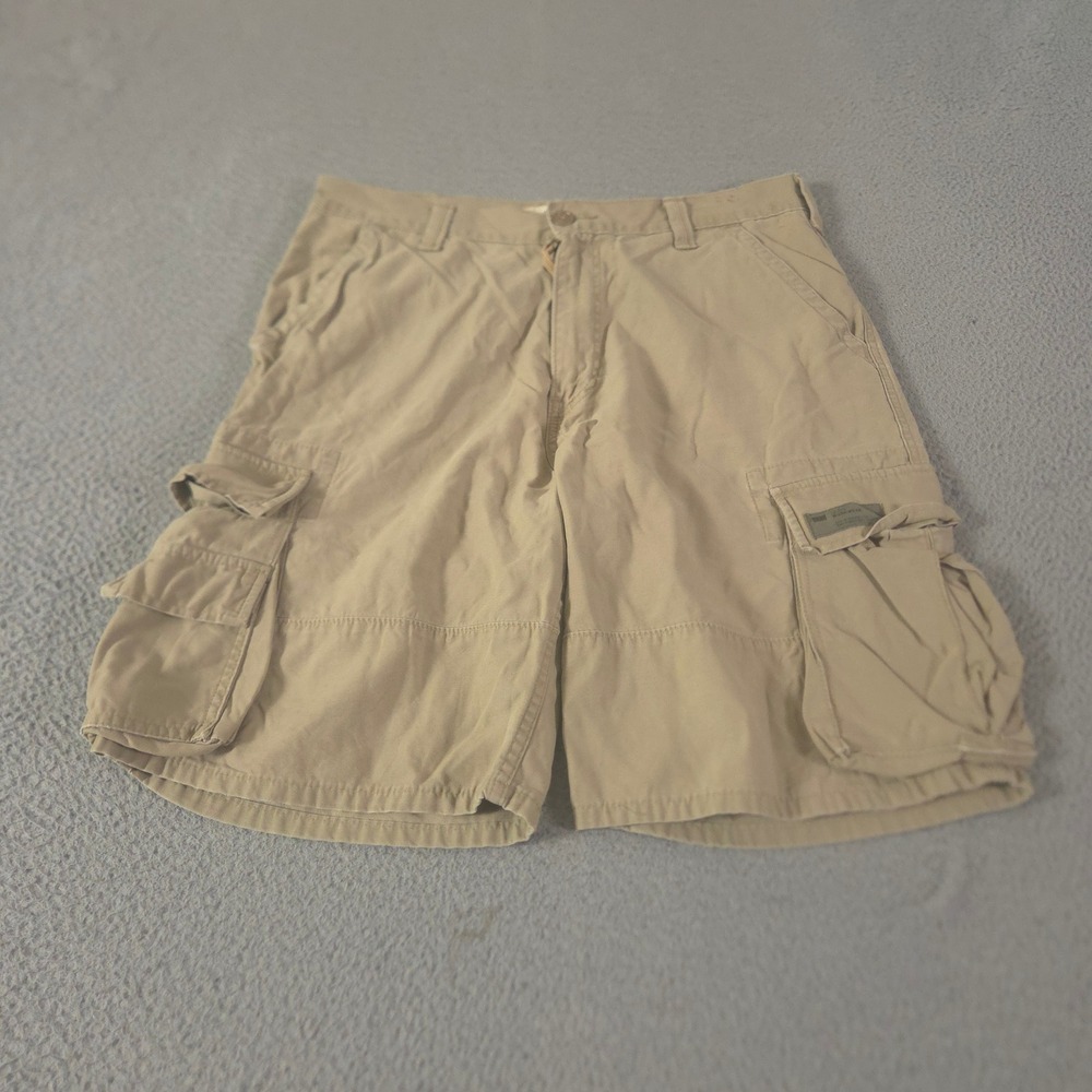 VINTAGE Levi's Shorts Mens 34 Khaki Workwear Cargo Cotton Utility Relaxed 90s